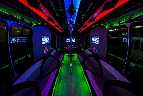 24 passenger party bus interior